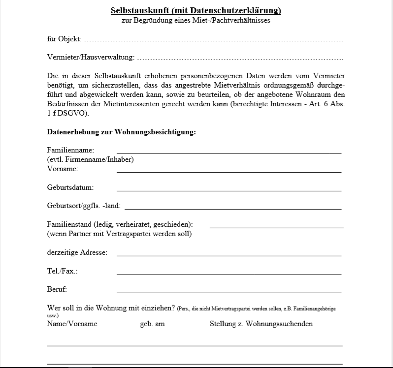 Selbstauskunft (Download) - Haus & Grund Nürnberg